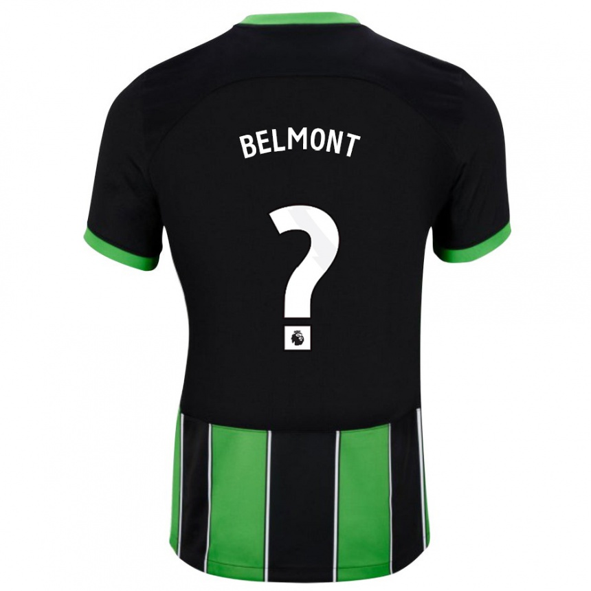 Herren Fußball Joe Belmont #0 Schwarz Grün Auswärtstrikot Trikot 2023/24 T-Shirt Luxemburg