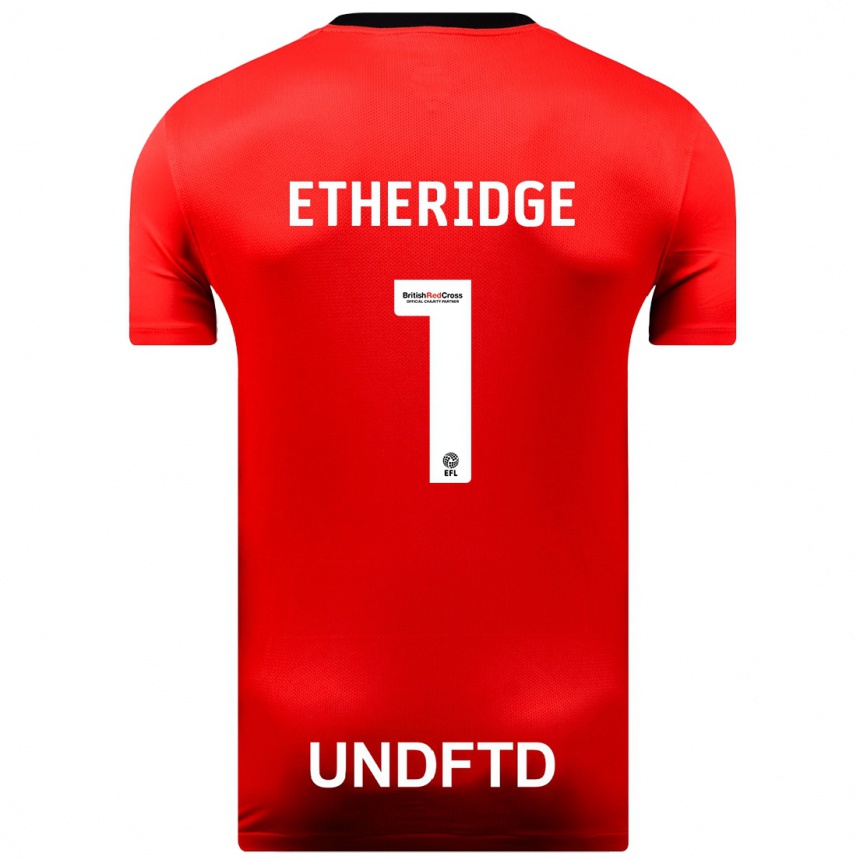 Herren Fußball Neil Etheridge #1 Rot Auswärtstrikot Trikot 2023/24 T-Shirt Luxemburg