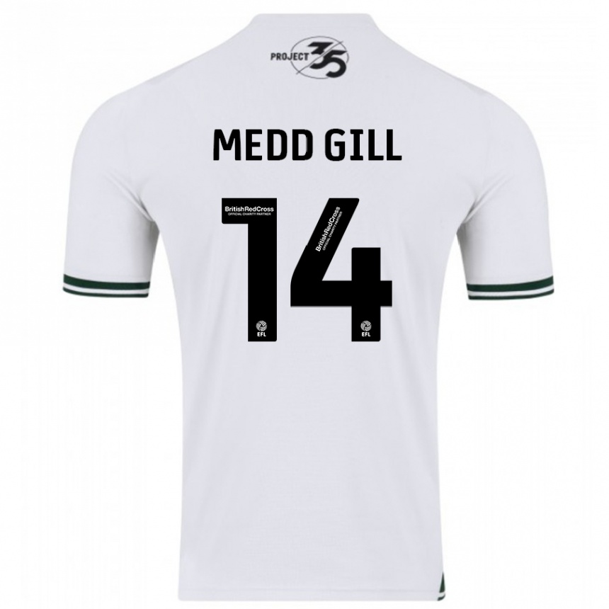 Herren Fußball Tamsin Medd-Gill #14 Weiß Auswärtstrikot Trikot 2023/24 T-Shirt Luxemburg
