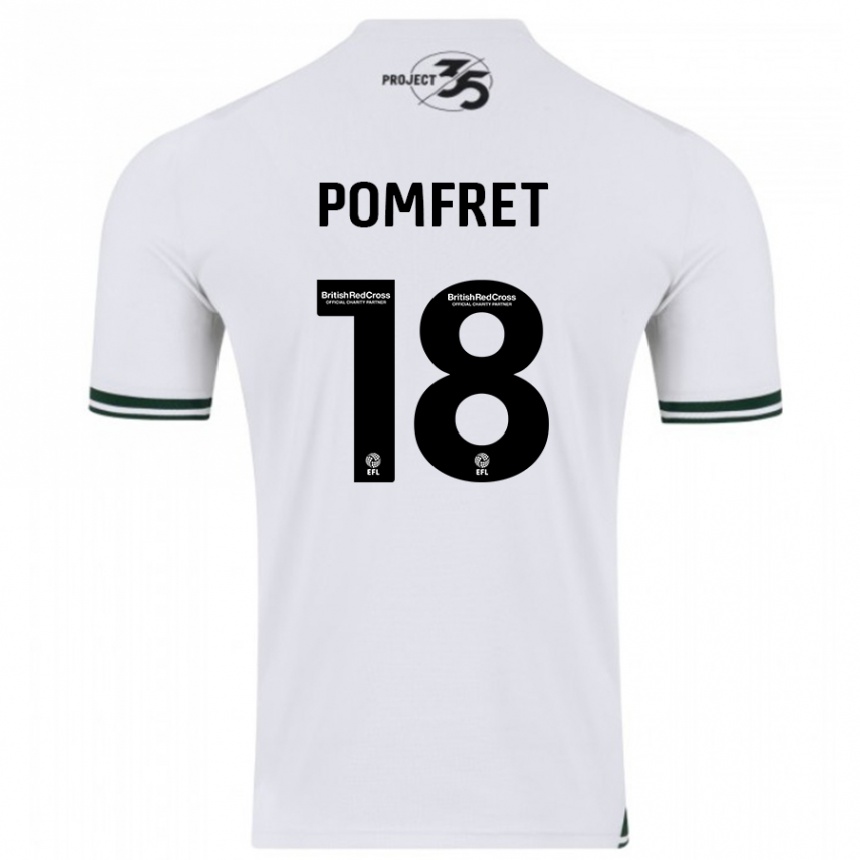 Herren Fußball Taya Pomfret #18 Weiß Auswärtstrikot Trikot 2023/24 T-Shirt Luxemburg