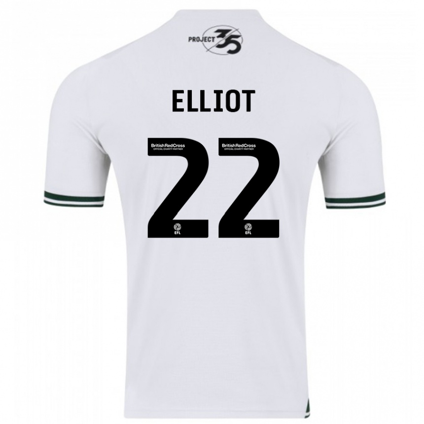 Herren Fußball Emily Elliot #22 Weiß Auswärtstrikot Trikot 2023/24 T-Shirt Luxemburg