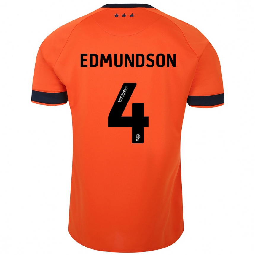 Herren Fußball George Edmundson #4 Orangefarben Auswärtstrikot Trikot 2023/24 T-Shirt Luxemburg