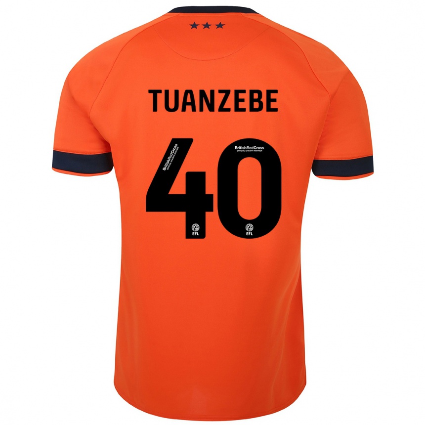 Herren Fußball Axel Tuanzebe #40 Orangefarben Auswärtstrikot Trikot 2023/24 T-Shirt Luxemburg