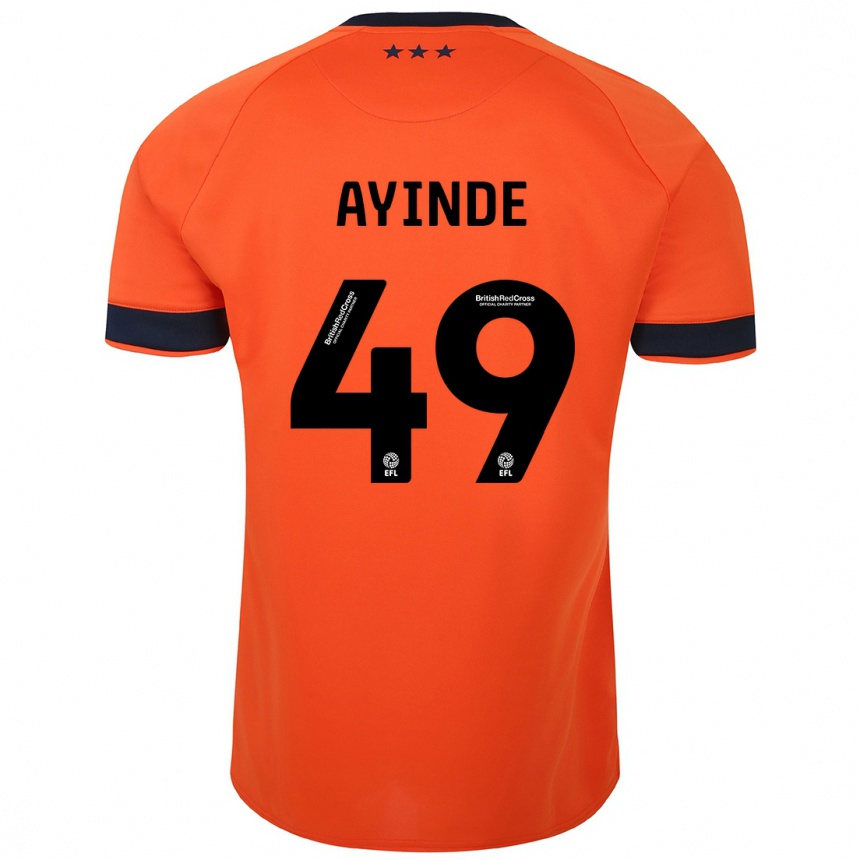Herren Fußball Leon Ayinde #49 Orangefarben Auswärtstrikot Trikot 2023/24 T-Shirt Luxemburg