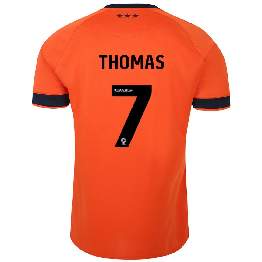 Herren Fußball Natasha Thomas #7 Orangefarben Auswärtstrikot Trikot 2023/24 T-Shirt Luxemburg