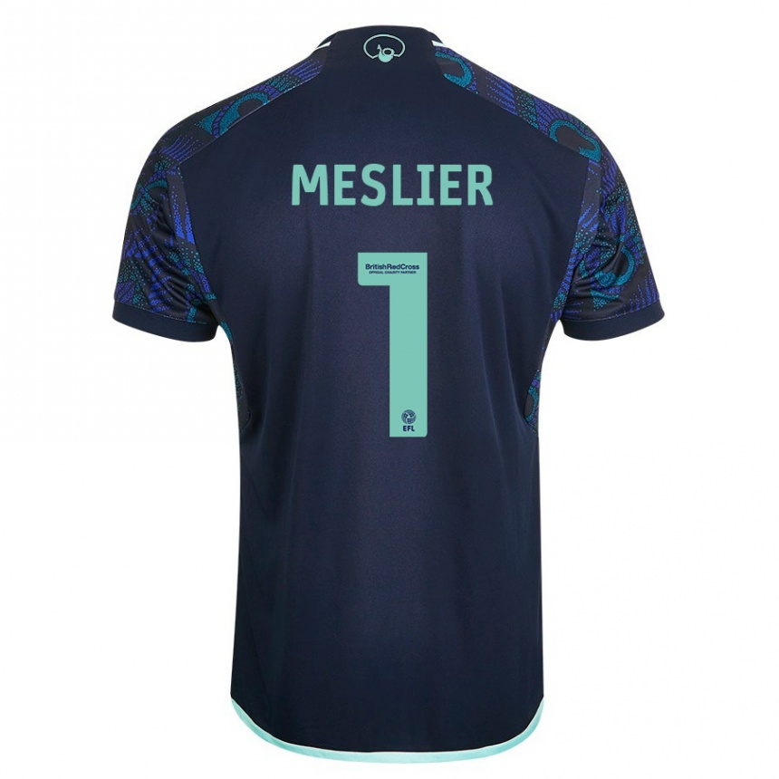 Herren Fußball Illan Meslier #1 Blau Auswärtstrikot Trikot 2023/24 T-Shirt Luxemburg