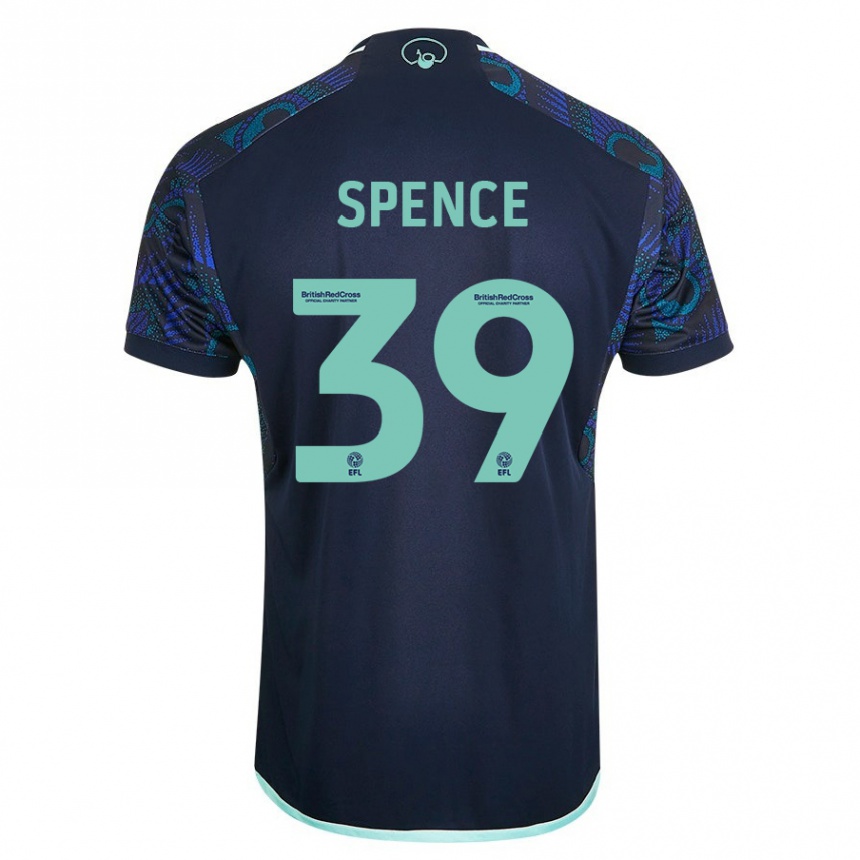 Herren Fußball Djed Spence #39 Blau Auswärtstrikot Trikot 2023/24 T-Shirt Luxemburg