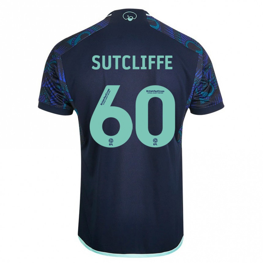 Herren Fußball Harvey Sutcliffe #60 Blau Auswärtstrikot Trikot 2023/24 T-Shirt Luxemburg