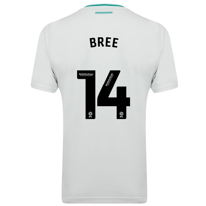 Herren Fußball James Bree #14 Weiß Auswärtstrikot Trikot 2023/24 T-Shirt Luxemburg