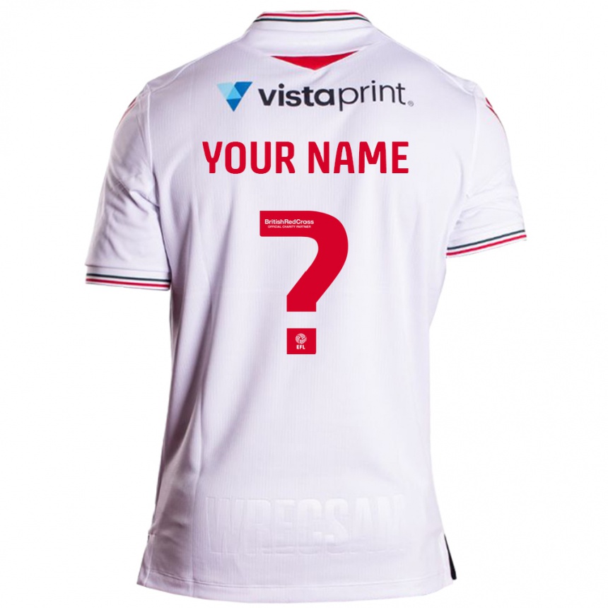 Herren Fußball Ihren Namen #0 Weiß Auswärtstrikot Trikot 2023/24 T-Shirt Luxemburg