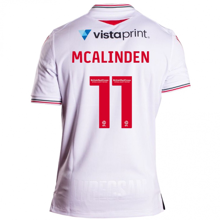 Herren Fußball Liam Mcalinden #11 Weiß Auswärtstrikot Trikot 2023/24 T-Shirt Luxemburg