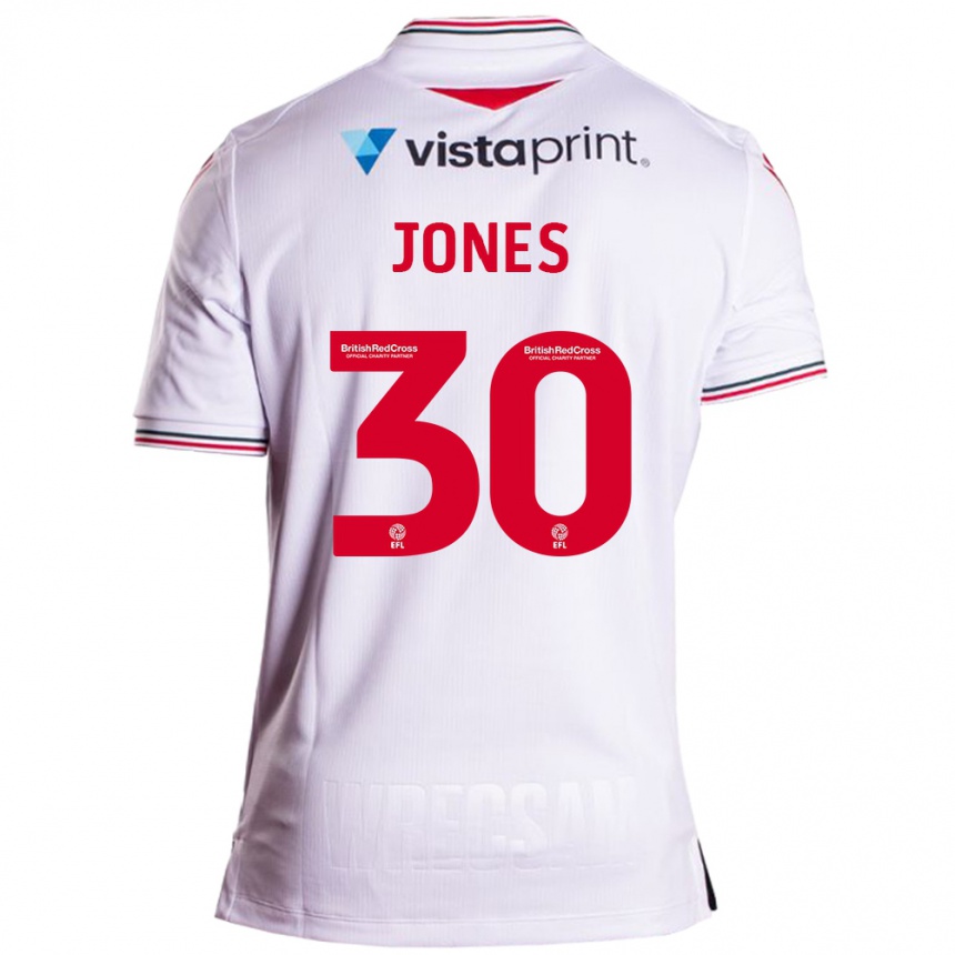 Herren Fußball James Jones #30 Weiß Auswärtstrikot Trikot 2023/24 T-Shirt Luxemburg
