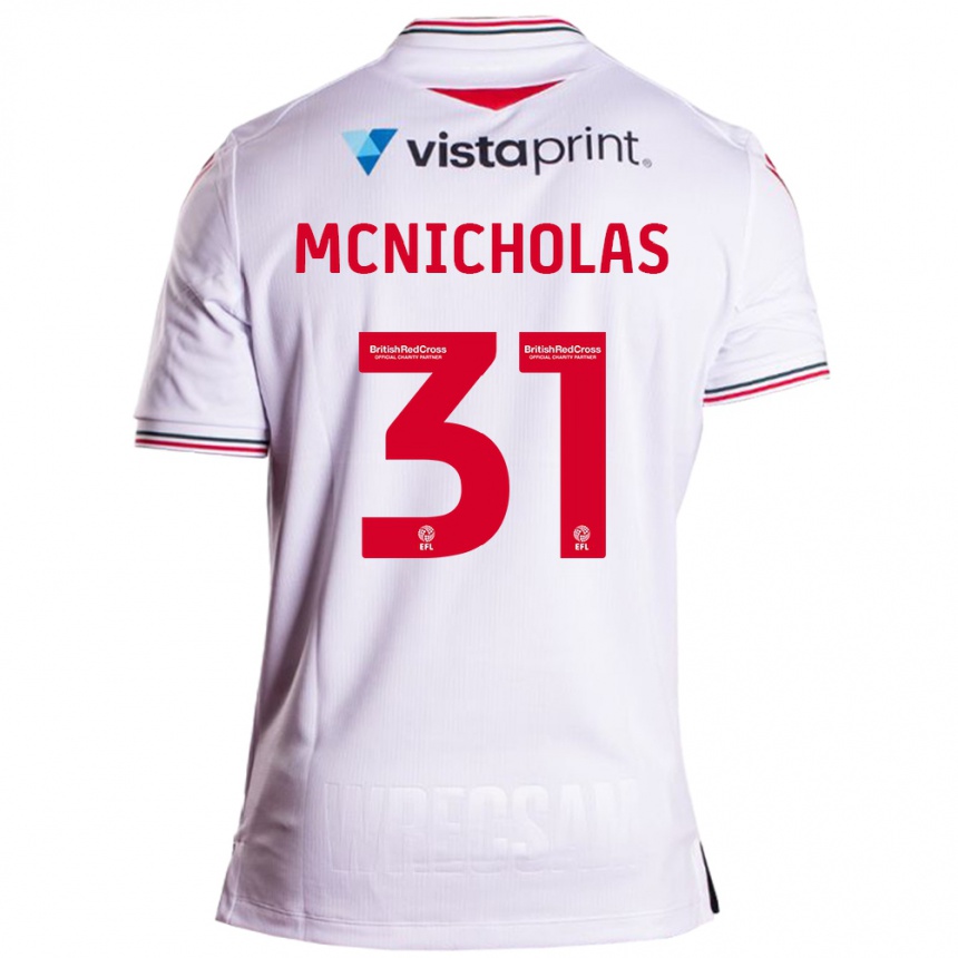 Herren Fußball Luke Mcnicholas #31 Weiß Auswärtstrikot Trikot 2023/24 T-Shirt Luxemburg