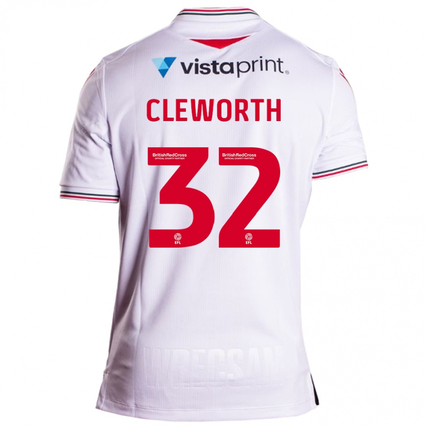 Herren Fußball Max Cleworth #32 Weiß Auswärtstrikot Trikot 2023/24 T-Shirt Luxemburg
