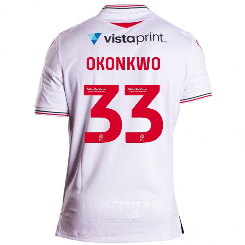 Herren Fußball Arthur Okonkwo #33 Weiß Auswärtstrikot Trikot 2023/24 T-Shirt Luxemburg