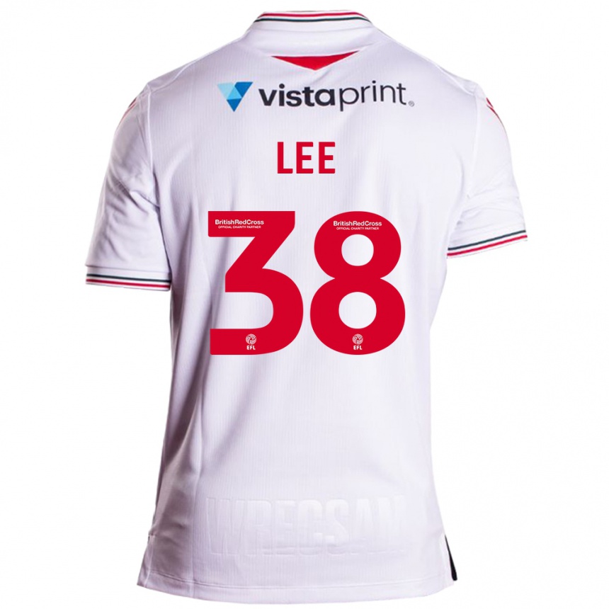 Herren Fußball Elliot Lee #38 Weiß Auswärtstrikot Trikot 2023/24 T-Shirt Luxemburg