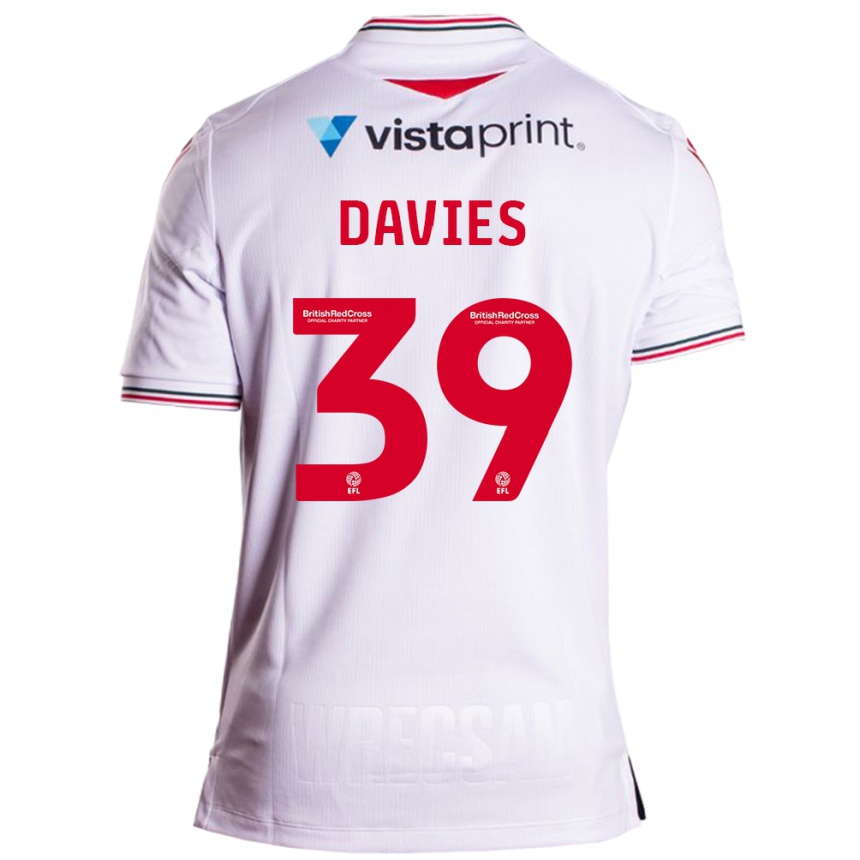 Herren Fußball Daniel Davies #39 Weiß Auswärtstrikot Trikot 2023/24 T-Shirt Luxemburg
