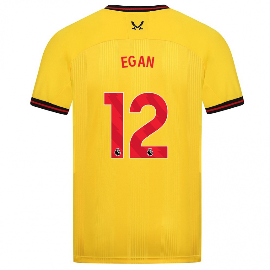 Herren Fußball John Egan #12 Gelb Auswärtstrikot Trikot 2023/24 T-Shirt Luxemburg