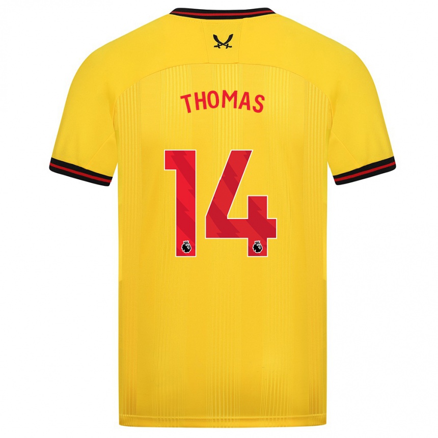 Herren Fußball Luke Thomas #14 Gelb Auswärtstrikot Trikot 2023/24 T-Shirt Luxemburg