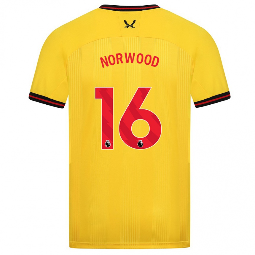 Herren Fußball Oliver Norwood #16 Gelb Auswärtstrikot Trikot 2023/24 T-Shirt Luxemburg