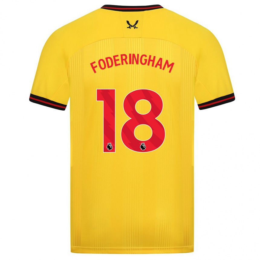 Herren Fußball Wes Foderingham #18 Gelb Auswärtstrikot Trikot 2023/24 T-Shirt Luxemburg