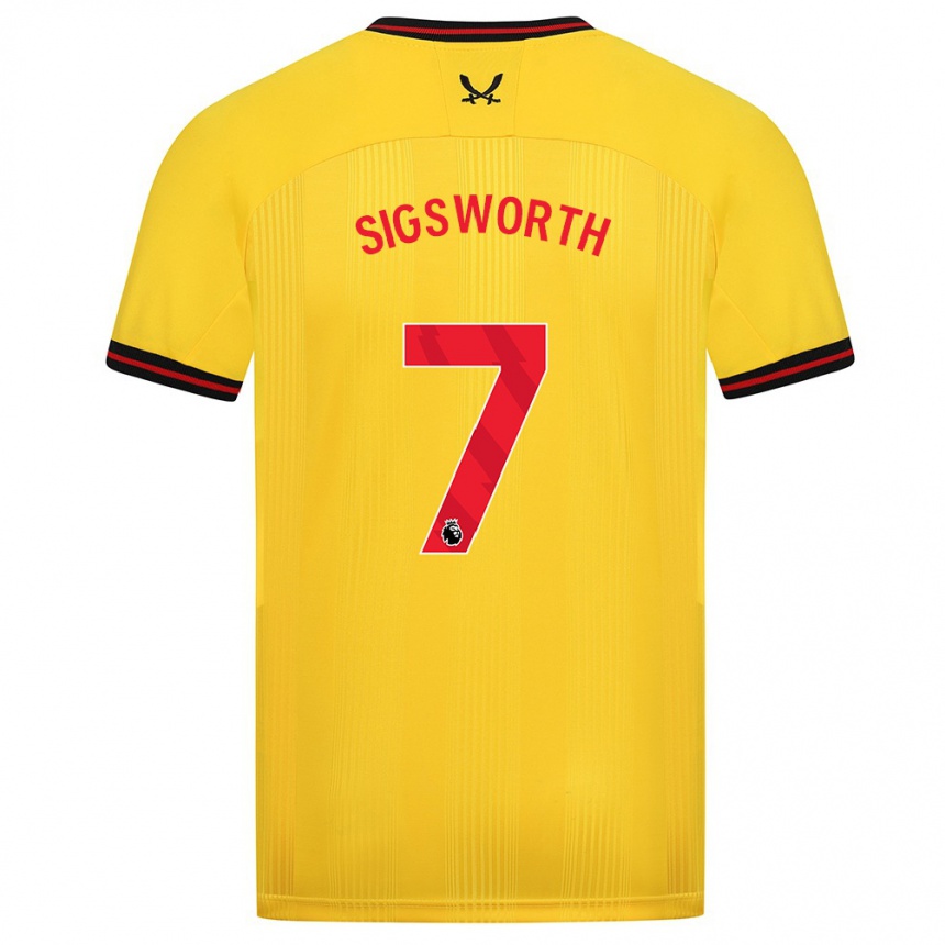 Herren Fußball Jess Sigsworth #7 Gelb Auswärtstrikot Trikot 2023/24 T-Shirt Luxemburg