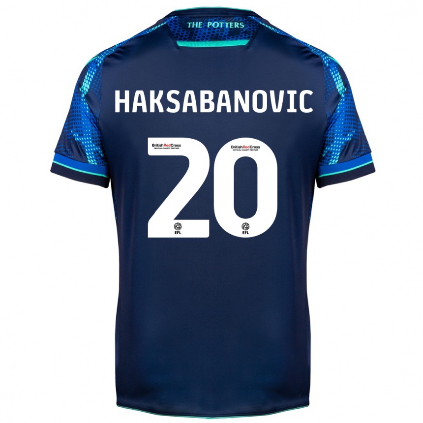 Herren Fußball Sead Hakšabanović #20 Marine Auswärtstrikot Trikot 2023/24 T-Shirt Luxemburg