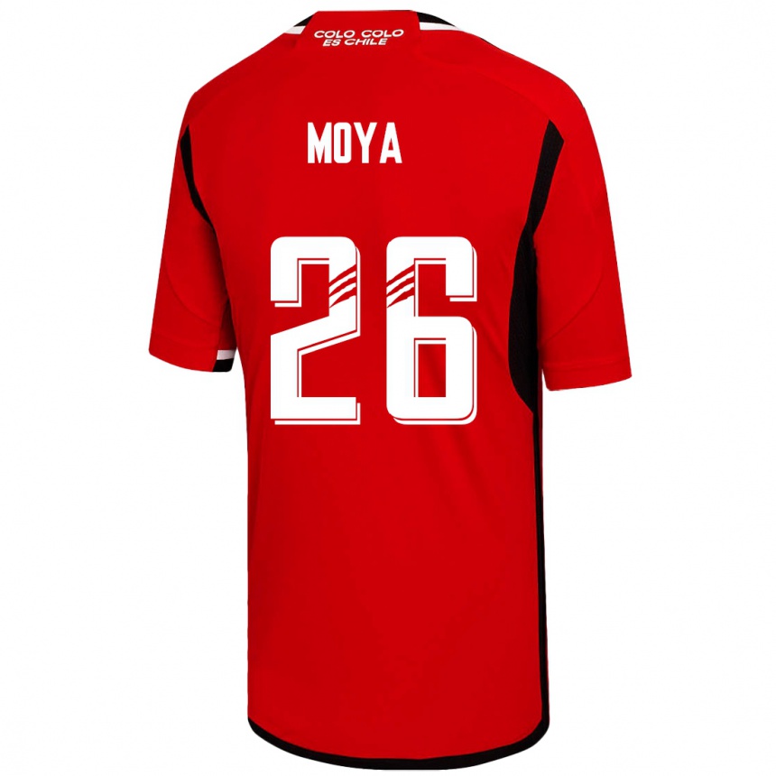 Herren Fußball Matías Moya #26 Rot Auswärtstrikot Trikot 2023/24 T-Shirt Luxemburg