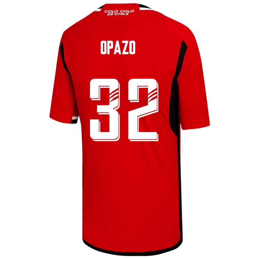 Herren Fußball Óscar Opazo #32 Rot Auswärtstrikot Trikot 2023/24 T-Shirt Luxemburg