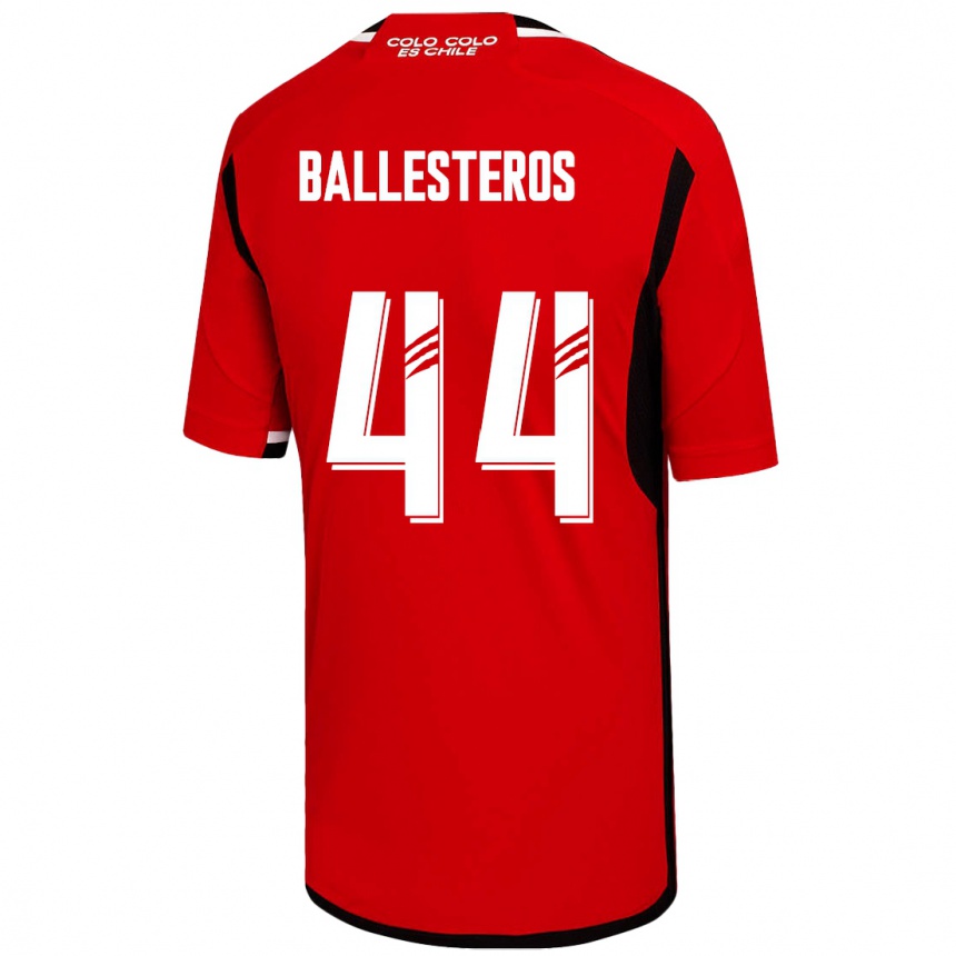Herren Fußball Martín Ballesteros #44 Rot Auswärtstrikot Trikot 2023/24 T-Shirt Luxemburg