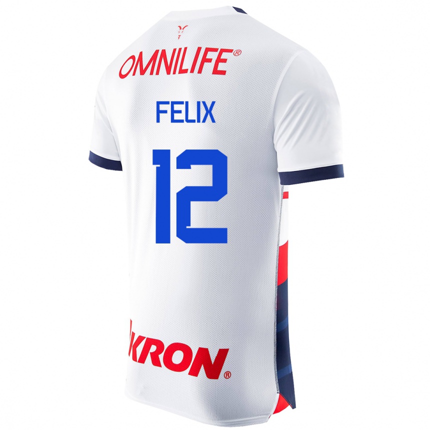 Herren Fußball Blanca Félix #12 Weiß Auswärtstrikot Trikot 2023/24 T-Shirt Luxemburg