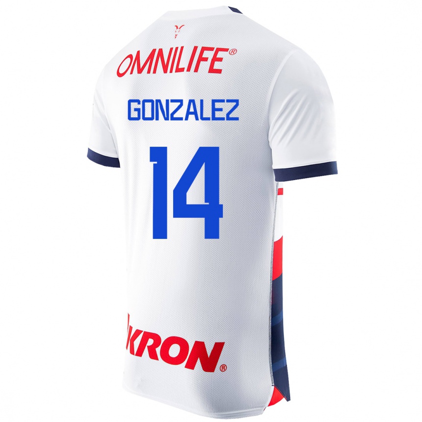 Herren Fußball Ivonne González #14 Weiß Auswärtstrikot Trikot 2023/24 T-Shirt Luxemburg
