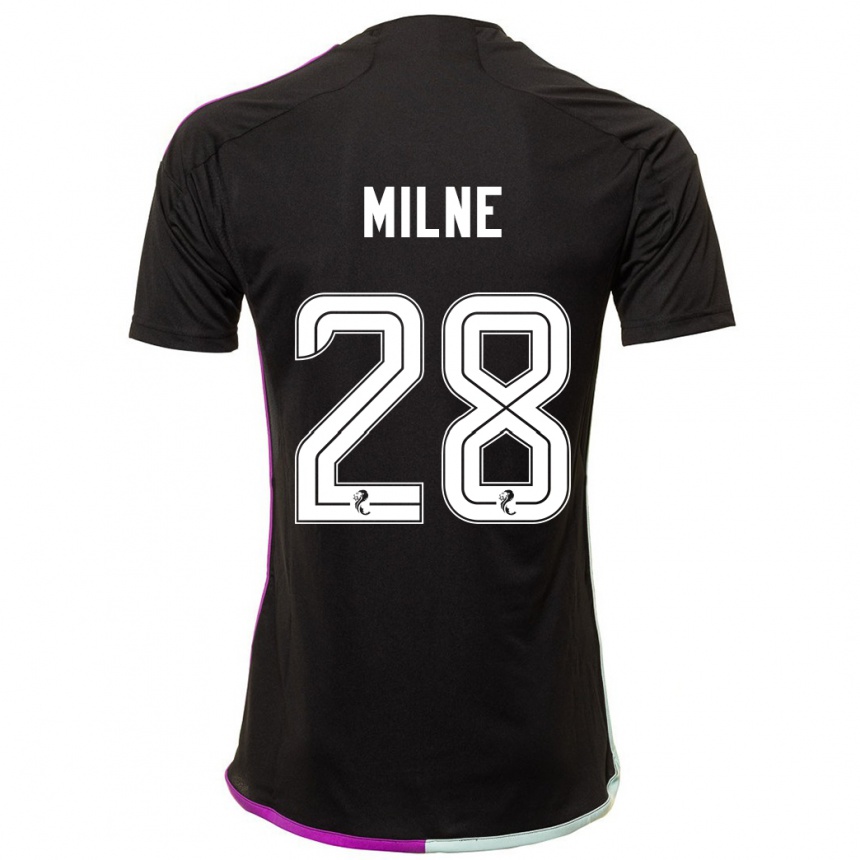 Herren Fußball Jack Milne #28 Schwarz Auswärtstrikot Trikot 2023/24 T-Shirt Luxemburg