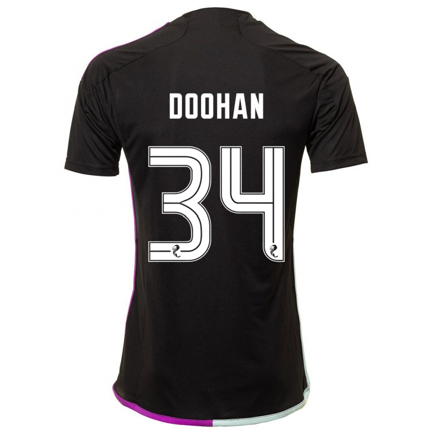 Herren Fußball Ross Doohan #34 Schwarz Auswärtstrikot Trikot 2023/24 T-Shirt Luxemburg