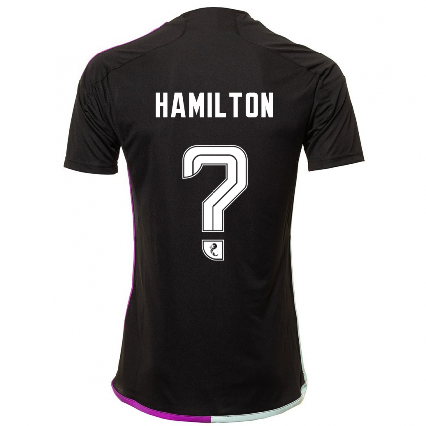 Herren Fußball Brendan Hamilton #0 Schwarz Auswärtstrikot Trikot 2023/24 T-Shirt Luxemburg