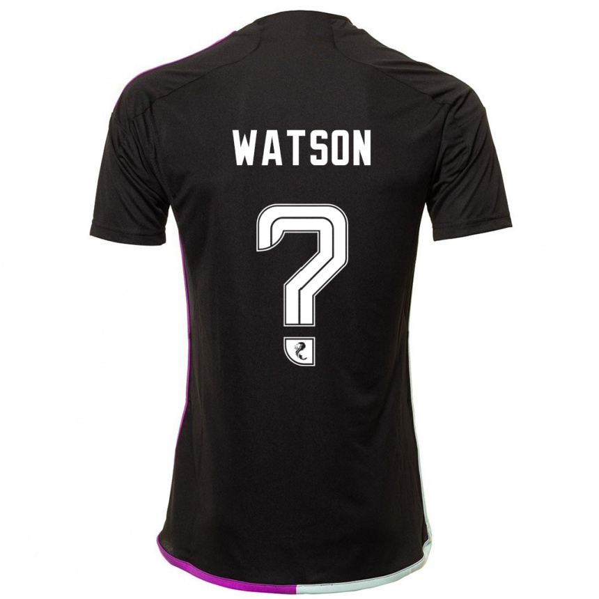 Herren Fußball Kai Watson #0 Schwarz Auswärtstrikot Trikot 2023/24 T-Shirt Luxemburg