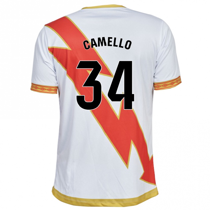Damen Fußball Sergio Camello #34 Weiß Heimtrikot Trikot 2023/24 T-Shirt Luxemburg