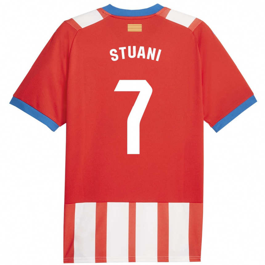 Damen Fußball Cristhian Stuani #7 Rot-Weiss Heimtrikot Trikot 2023/24 T-Shirt Luxemburg