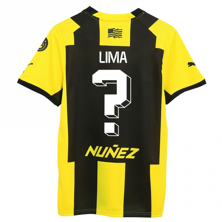 Damen Fußball Jhonatan Lima #0 Gelb Schwarz Heimtrikot Trikot 2023/24 T-Shirt Luxemburg