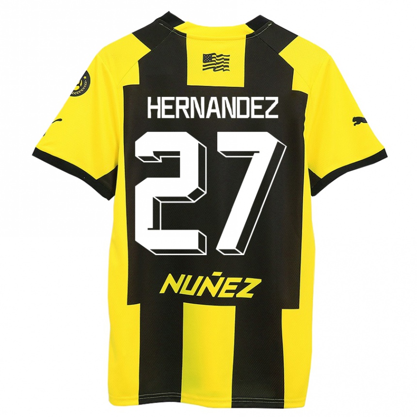 Damen Fußball Lucas Hernández #27 Gelb Schwarz Heimtrikot Trikot 2023/24 T-Shirt Luxemburg