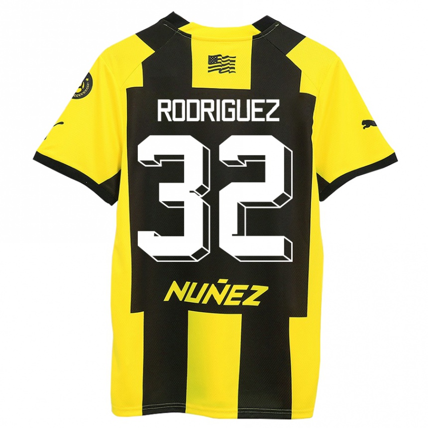 Damen Fußball Randall Rodríguez #32 Gelb Schwarz Heimtrikot Trikot 2023/24 T-Shirt Luxemburg