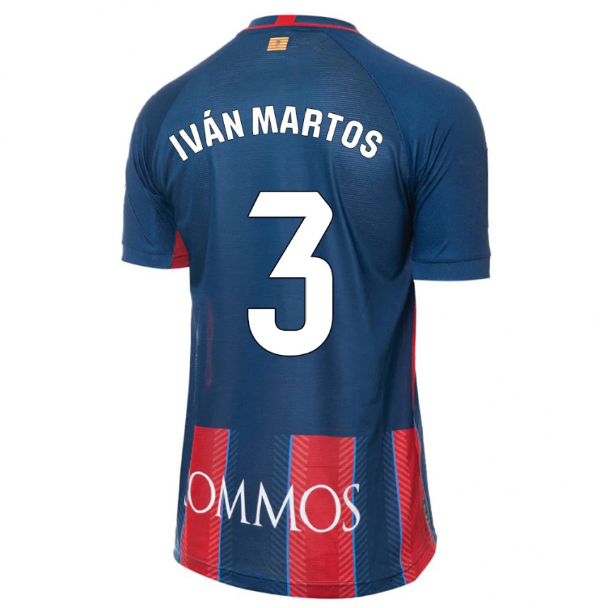 Damen Fußball Iván Martos #3 Marine Heimtrikot Trikot 2023/24 T-Shirt Luxemburg