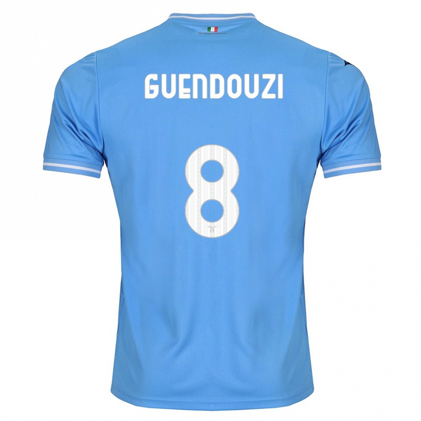 Damen Fußball Matteo Guendouzi #8 Blau Heimtrikot Trikot 2023/24 T-Shirt Luxemburg