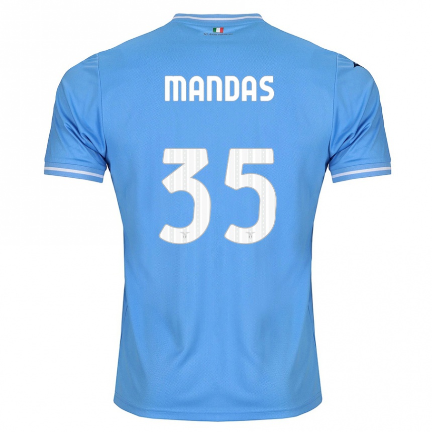 Damen Fußball Christos Mandas #35 Blau Heimtrikot Trikot 2023/24 T-Shirt Luxemburg