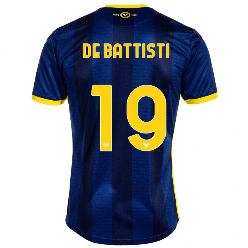 Damen Fußball Davide De Battisti #19 Marine Heimtrikot Trikot 2023/24 T-Shirt Luxemburg