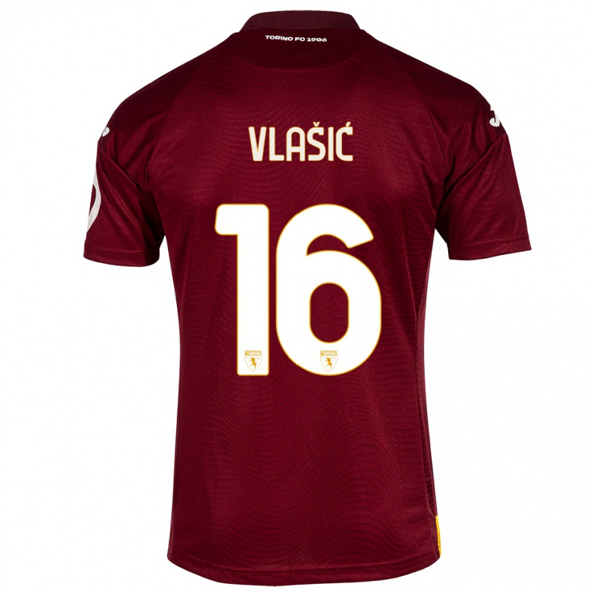 Damen Fußball Nikola Vlasic #16 Dunkelrot Heimtrikot Trikot 2023/24 T-Shirt Luxemburg