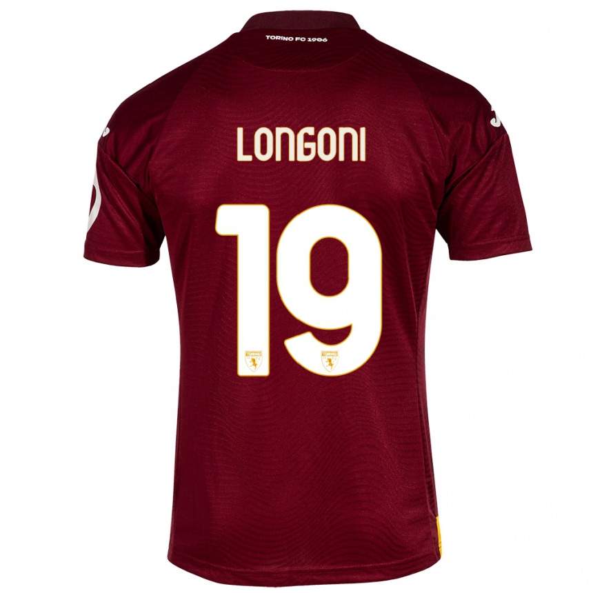 Damen Fußball Marco Longoni #19 Dunkelrot Heimtrikot Trikot 2023/24 T-Shirt Luxemburg