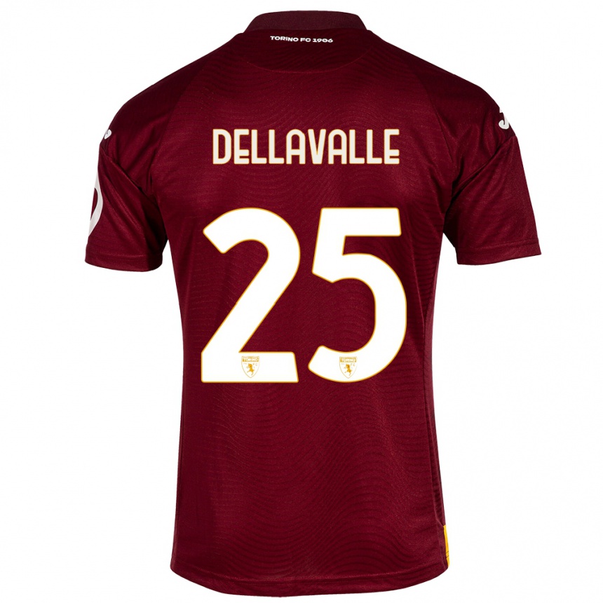 Damen Fußball Alessandro Dellavalle #25 Dunkelrot Heimtrikot Trikot 2023/24 T-Shirt Luxemburg