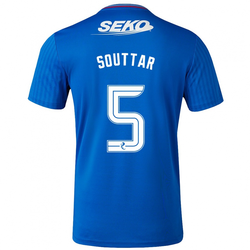 Damen Fußball John Souttar #5 Blau Heimtrikot Trikot 2023/24 T-Shirt Luxemburg
