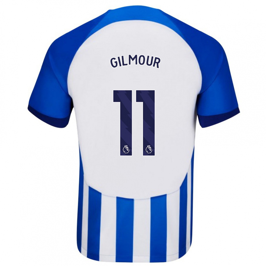 Damen Fußball Billy Gilmour #11 Blau Heimtrikot Trikot 2023/24 T-Shirt Luxemburg